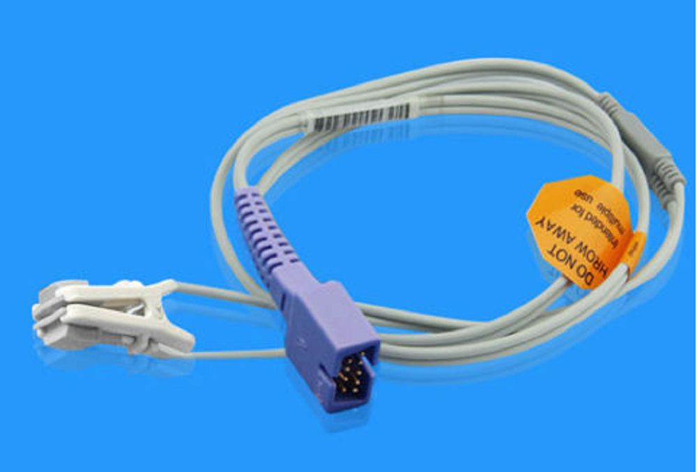 10pcs/ Lot Nellcor Adult Ear Clip Spo2 Sensor OxiMax Compatible 9 pin 1M DS100A