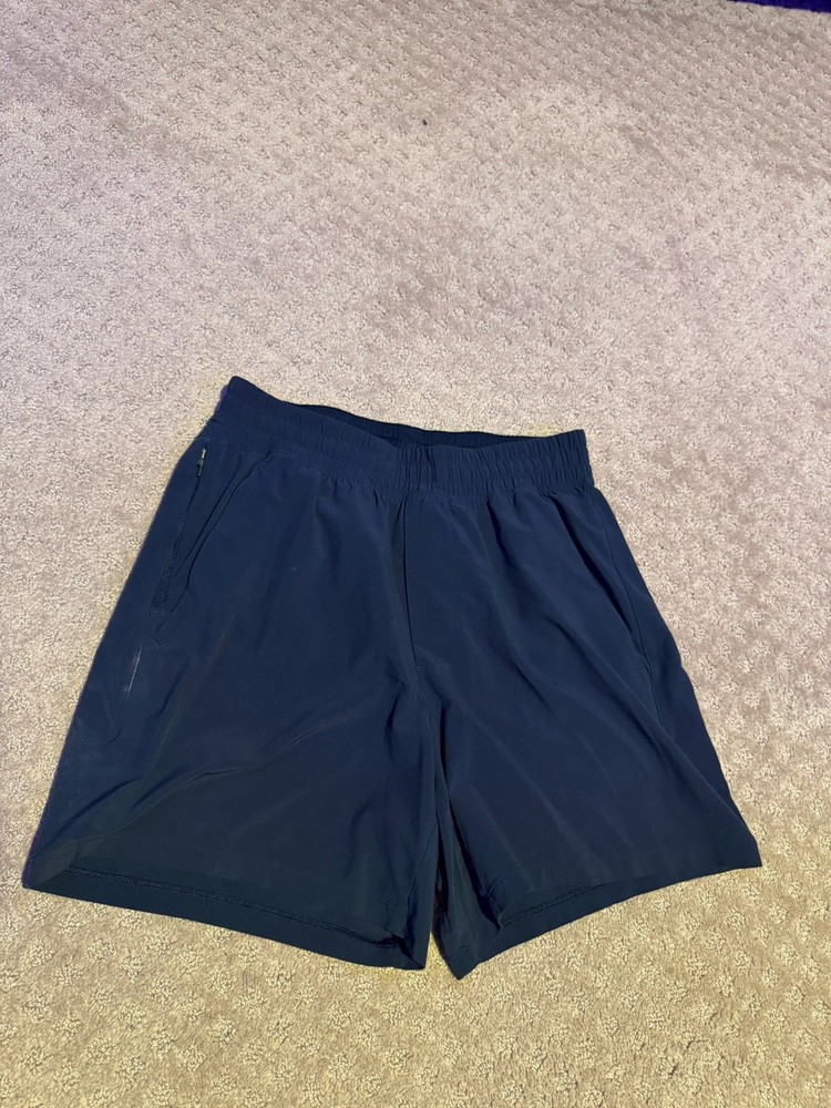 Lululemon Men’s Dark Blue  Athletic Shorts XS Solid Knit Pockets Drawstring