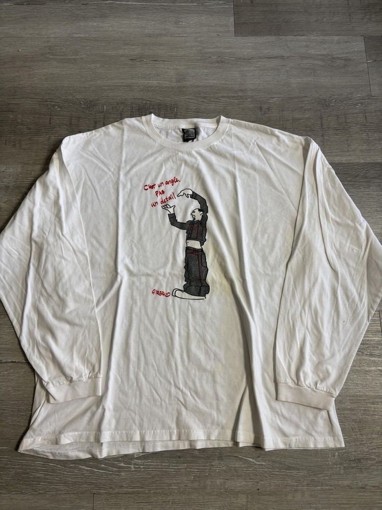 Marithe Francois Girbaud Shirt Mens 2XL White Cest Un Angle Graphic T-Shirt