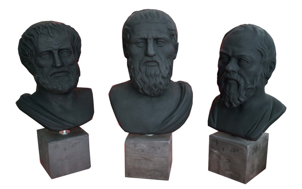 Socrates Plato Aristotle Black Sculpture - Ancient Greek Philosophers Mentor Gift for Teachers Students