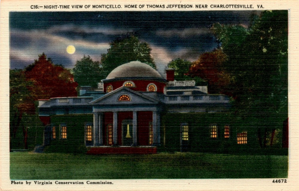 Monticello, Thomas Jefferson, Charlottesville, VA, Virginia Postcard
