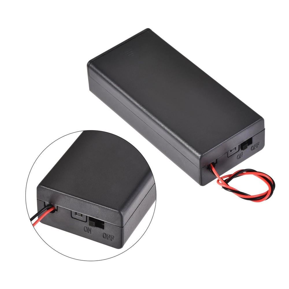 2Pcs Battery Case Storage Box 2 Slots x 3.7V With Cover for 2 x 18650 Battery