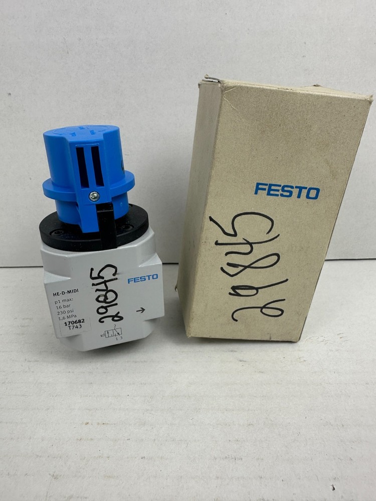 Festo HE-D-MIDI On/ Off Valve 170682 230psi, 16 bar, 1.6MPa