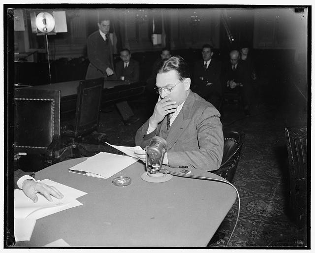 Photo:Washington DC Homer Martin 1938 Dies Committee HUAC Testimony Photo