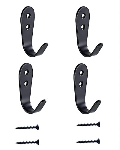 GSLSTGS 4 Pcs Coat Hooks for Wall, Heavy Duty Hooks for Hanging Coats No Black