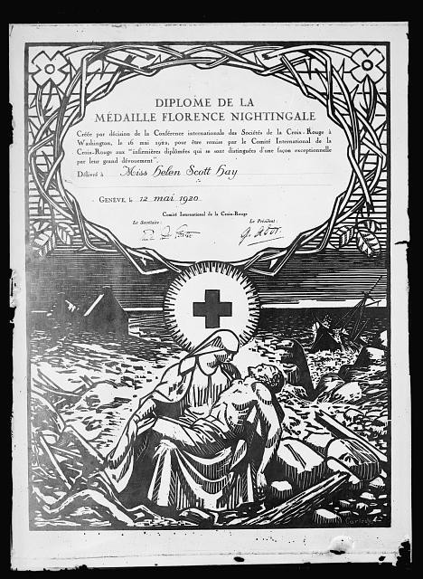 Florence Nightingale Medal Diploma Geneve 1920 Red Cross Nursing Certificate