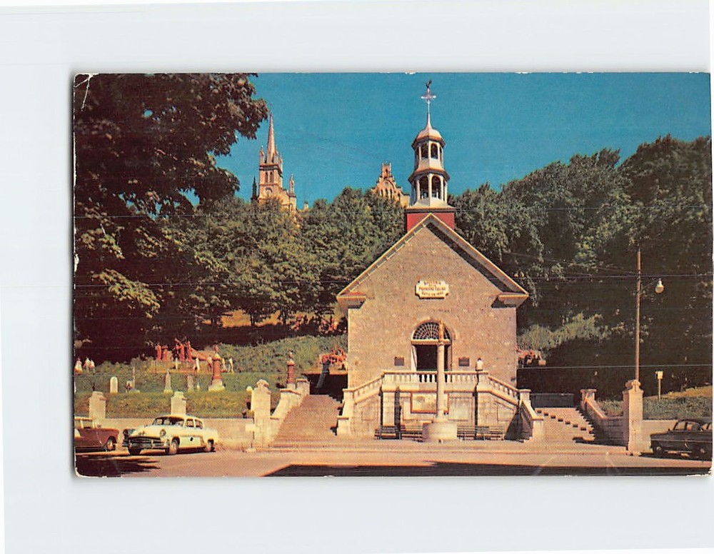 Postcard Old Memorial Church Sainte Ste. Anne de Beaupre Quebec Canada Shrine