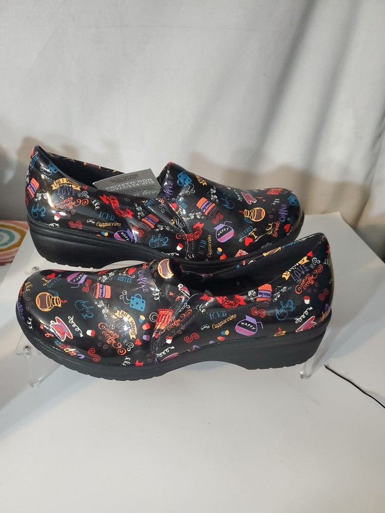 Easy Works by Easy Street Women's Slip Resistant Clog Shoe Coffee Design Size 11