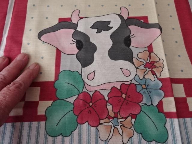 1 yd DAISY KINGDOM cotton Apron Panel-DAISY'S DAIRY-cow motif-very cute!