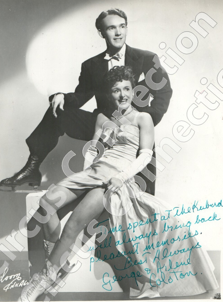 Mid Century Vaudeville Ice Skater Couple Signed Photograph 8