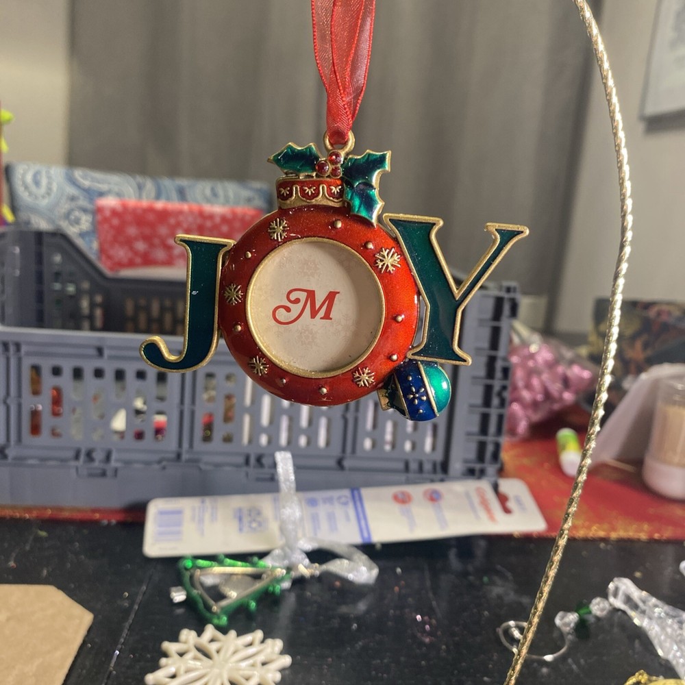 Christmas Tree Picture Holder Ornament with JOY Design  