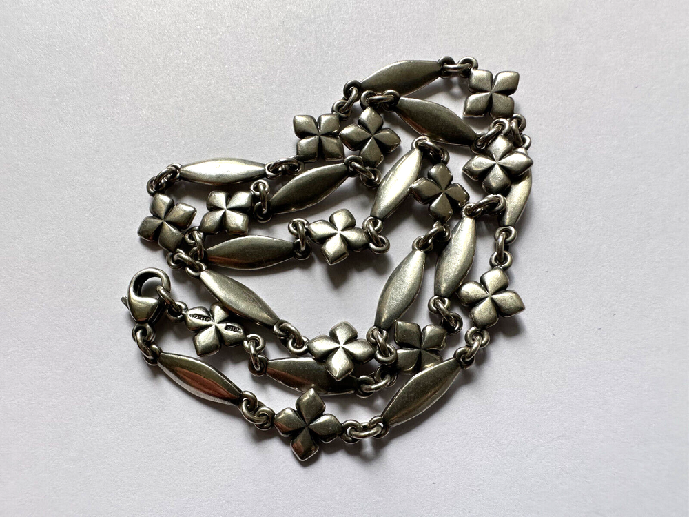 James Avery sterling silver 925 quatrefoil clover collar necklace bar