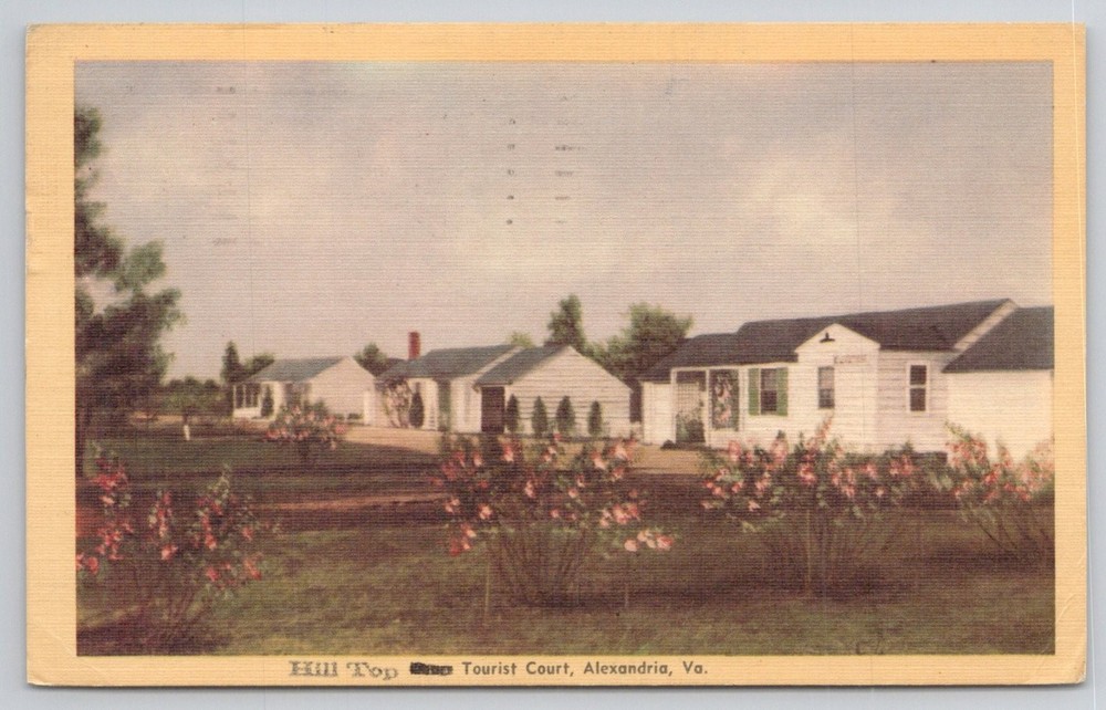 1949 Hill Top Tourist Court Alexandria VA Colorcraft Postcard Posted