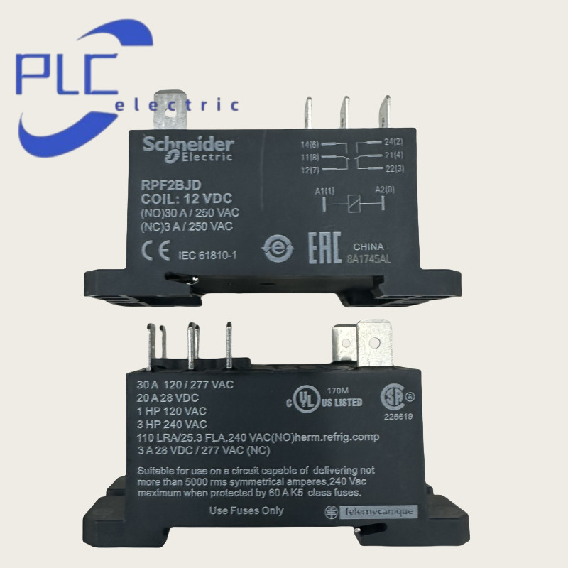 RPF2BJD 1PC New Schneider DIN rail or panel mount relay 30A 2CO 12V DC RPF2BJD