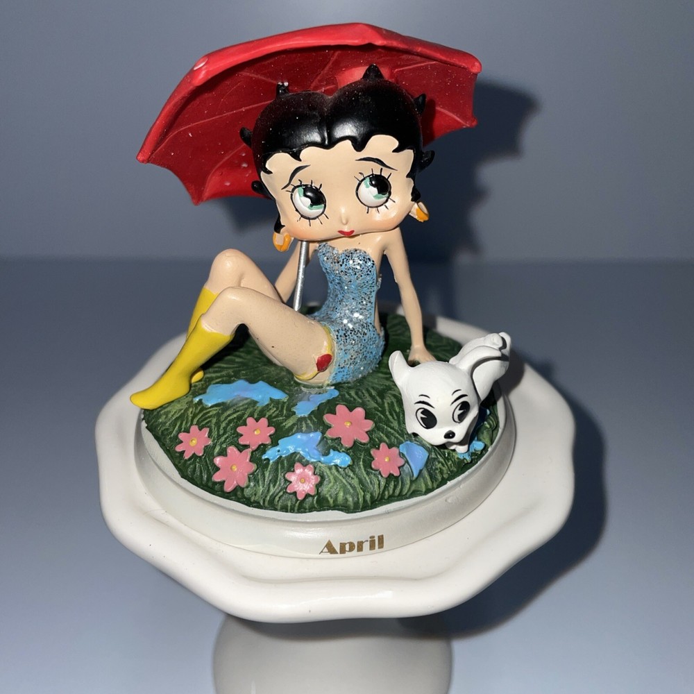 Betty Boop April Collectible Umbrella Figurine by Danbury Mint