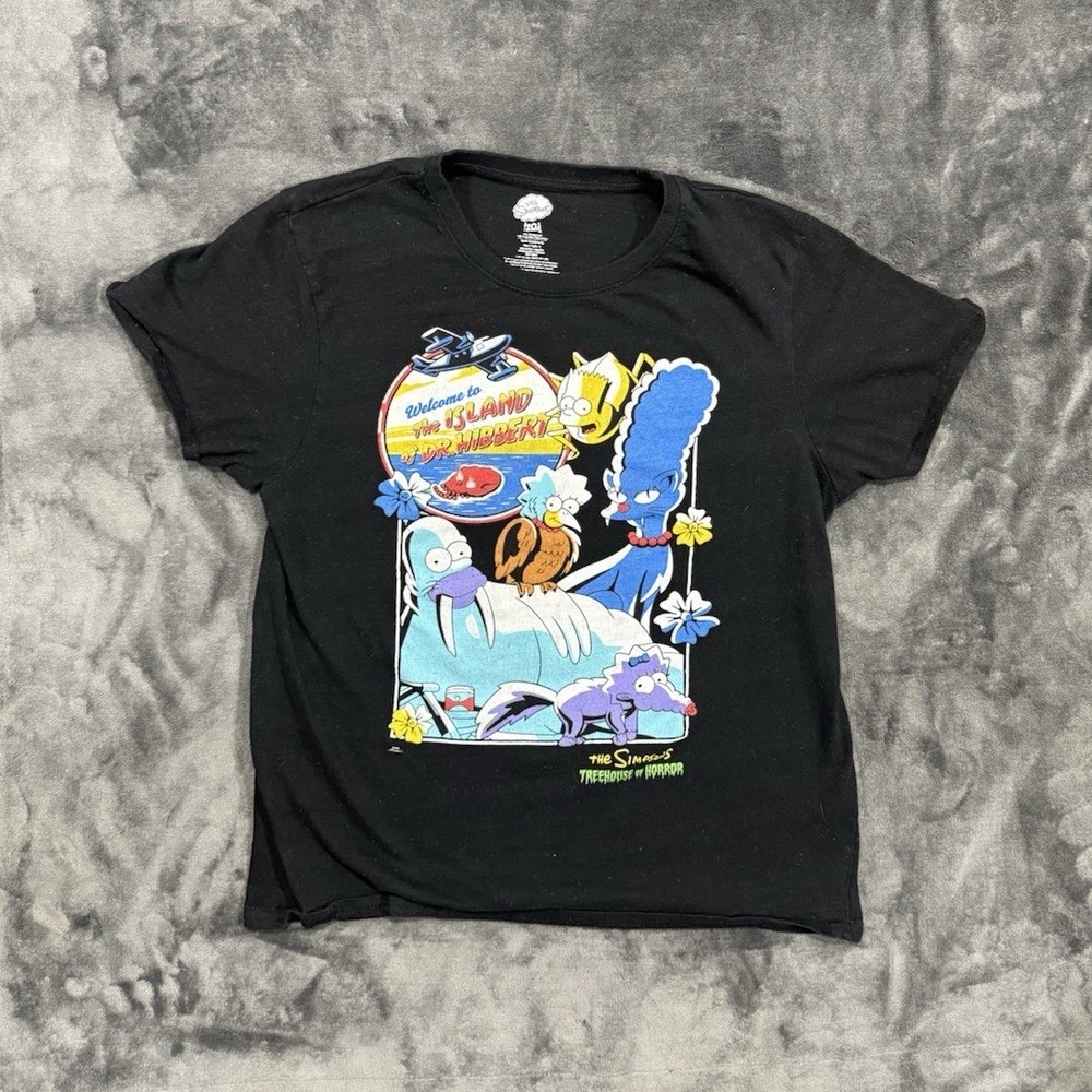 The Simpsons Treehouse of Horror Graphic Crew Neck Black Men's Tee Size L