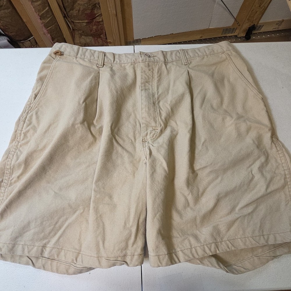 Vintage Wrangler Rugged Wear Khaki Shorts Mens 38 USA  Canvas Workwear Tag 42