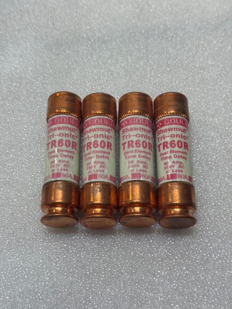 Lot of 4 GOULD Ferraz Shawmut TR60R Dual Element Time Delay Fuse 60A 250V