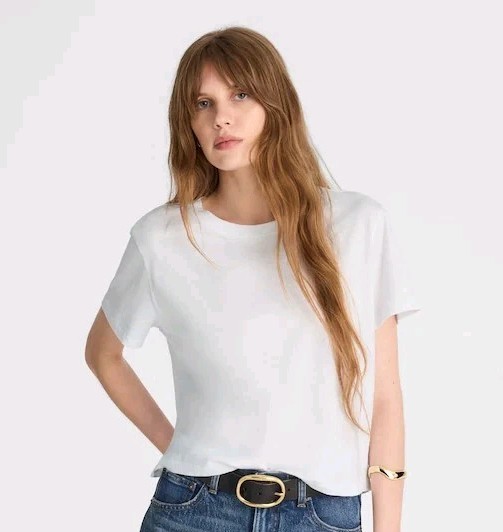 Madewell NWT Slub Boxy Crop Tee Size Medium in White | Minimal  Fresh READ
