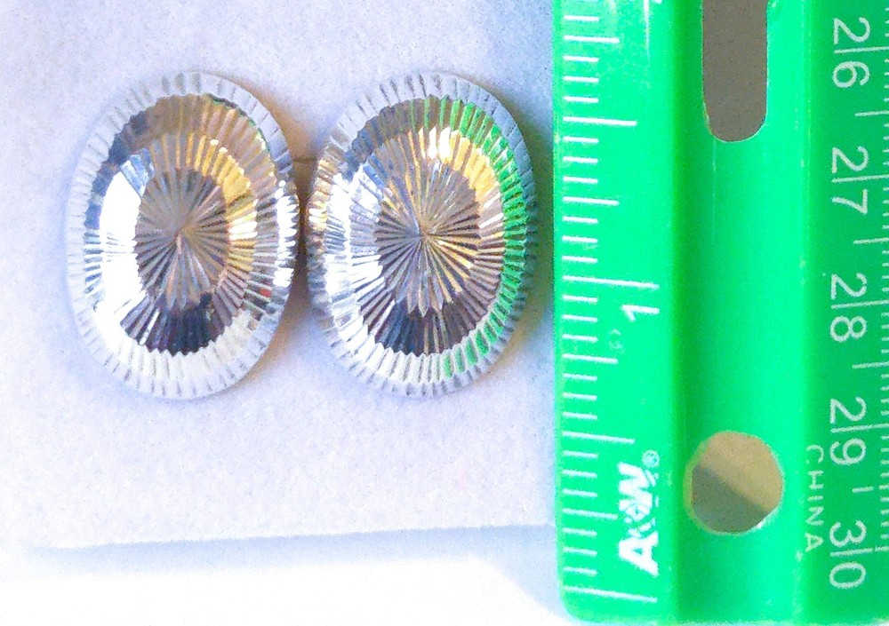 Vintage Sterling Silver Sunburst Large Earrings