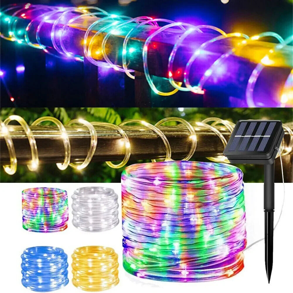 Solar Rope Lights Outdoor Waterproof 39FT 100LED Solar Outdoor Light Xmas Garden