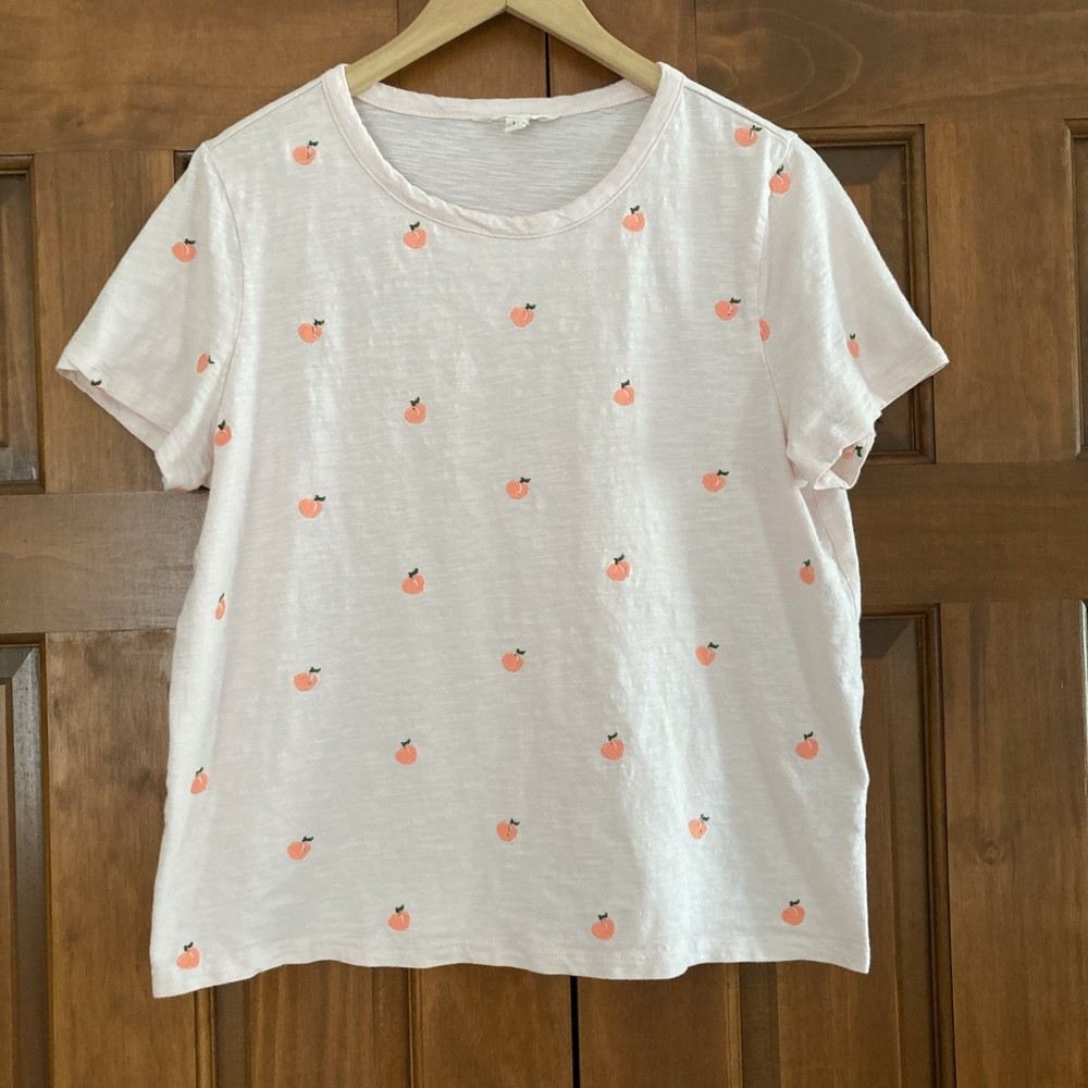 Lucky Brand 100% Cotton Embroidered Pink T Shirt Top Women’s Sz Large L