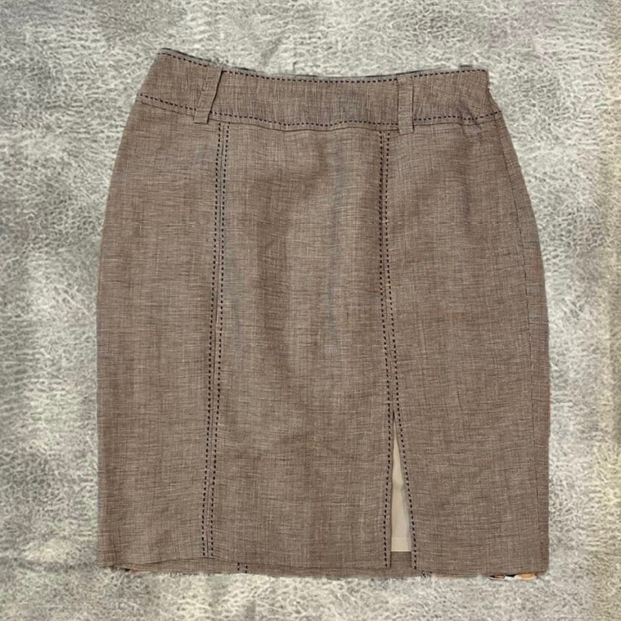 White House Black Market Linen Midi skirt