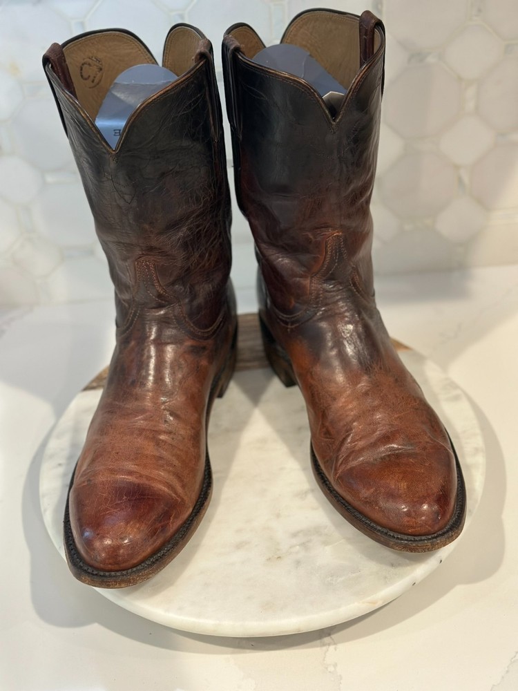 Lucchese Kemosabe Handmade Mens Cowboy Boots US 11.5 D Brown