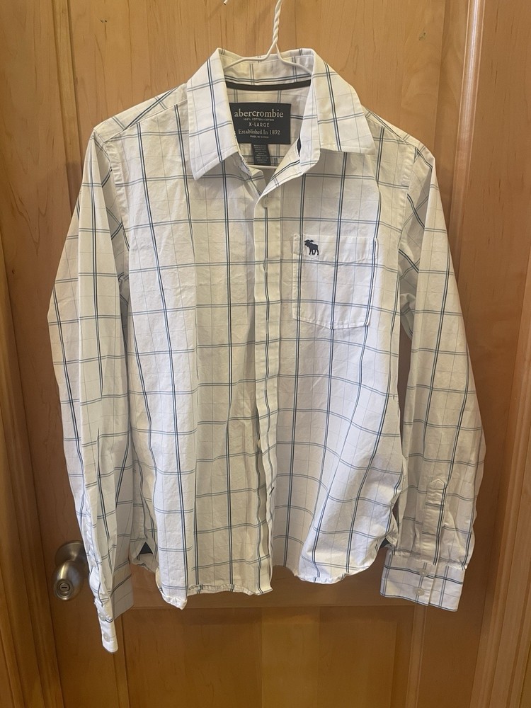 Abercrombie & Fitch men's size XL long-sleeve plaid button-down shirt.
