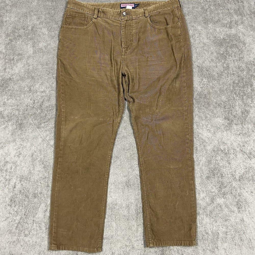 Vineyard Vines Pants Mens 36x30 Corduroy Brown Tan Chino Straight Leg Preppy