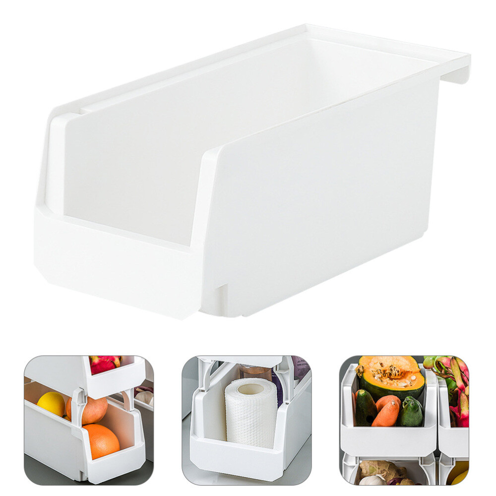Stackable Reusable Kitchen Storage Bins for Fridge and Produce Organization  
