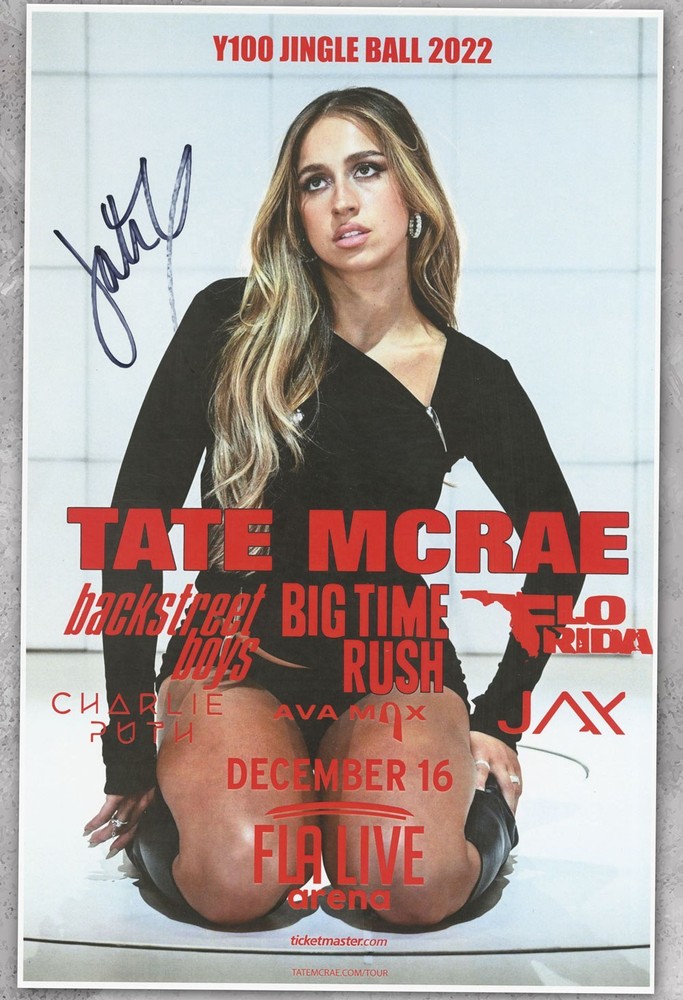 Tate McRae autographed gig poster