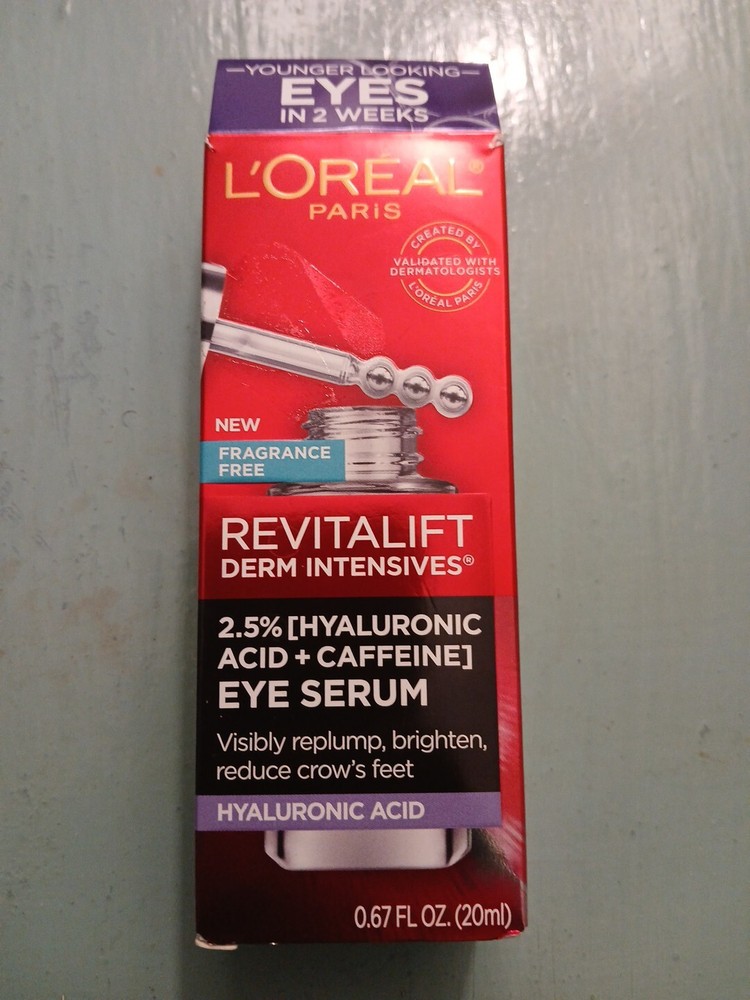 L'Oreal Paris Revitalift Derm Intensives Hyaluronic Acid Caffeine Eye Serum 0.67