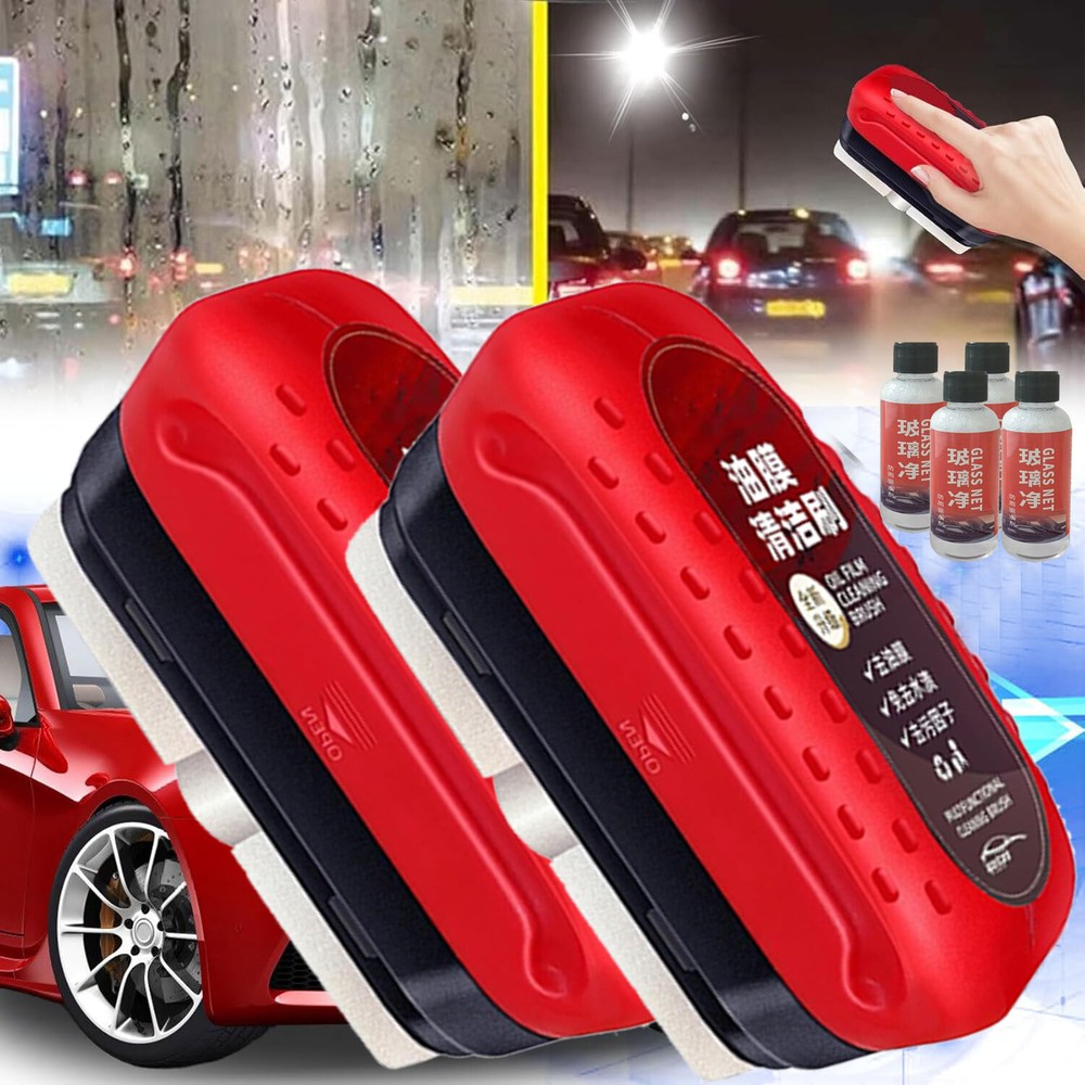 Glass Cleaning Wipe Board, Cleaning Brush, Car Windshield Oil Film Cleaner-US