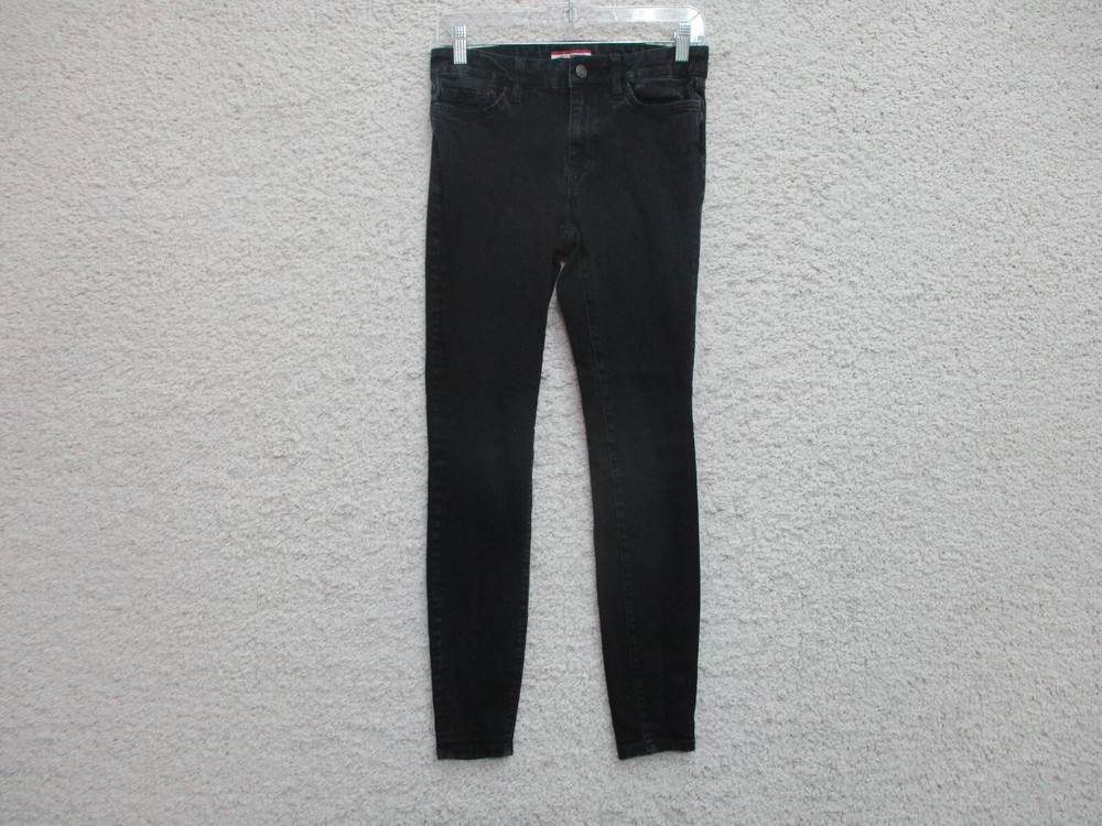 Tommy Hilfiger Womens Black High Rise Stretch Denim Leggings Regular Fit