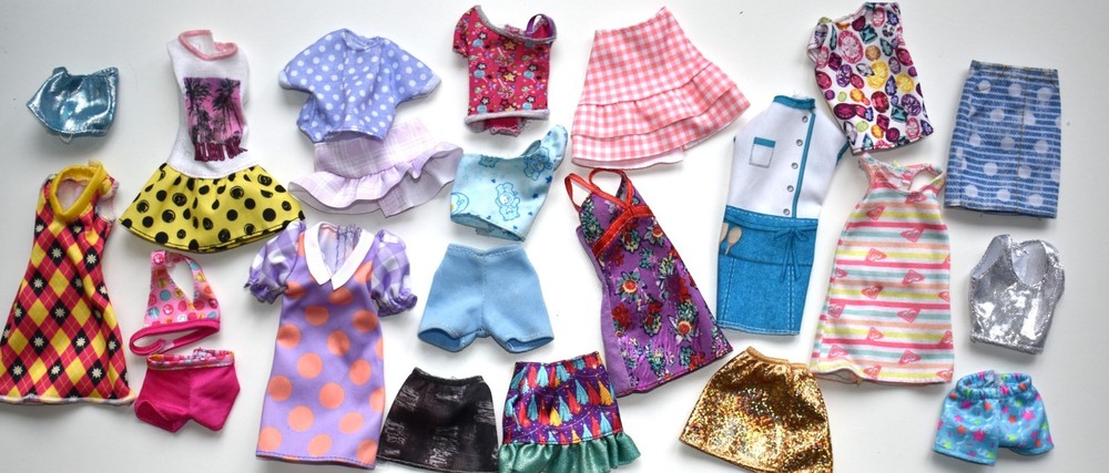 Barbie Doll Clothes  2000s - Care Bears, Dresses, Tops, Skirts - Vintage Lot