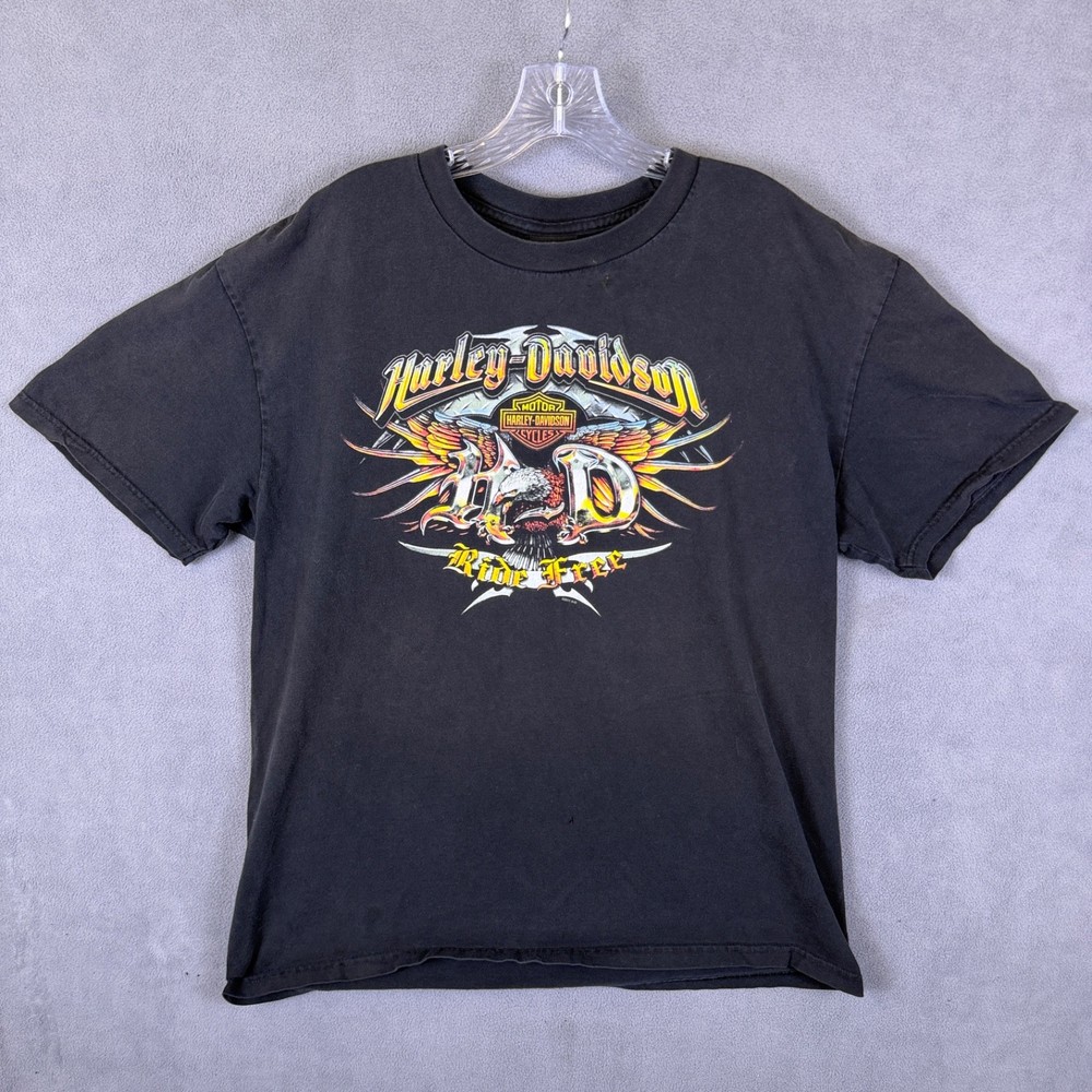 Harley-Davidson T-shirt XL Black Laredo Texas Double Sided Graphic Read!