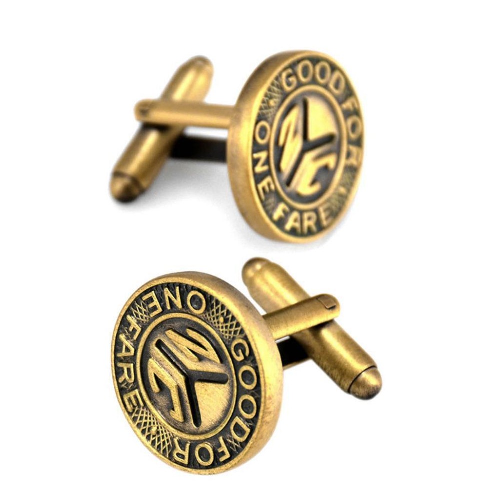 NEW YORK CITY TRANSIT CUFFLINKS Replica NYC Subway Token NEW w GIFT BAG Wedding