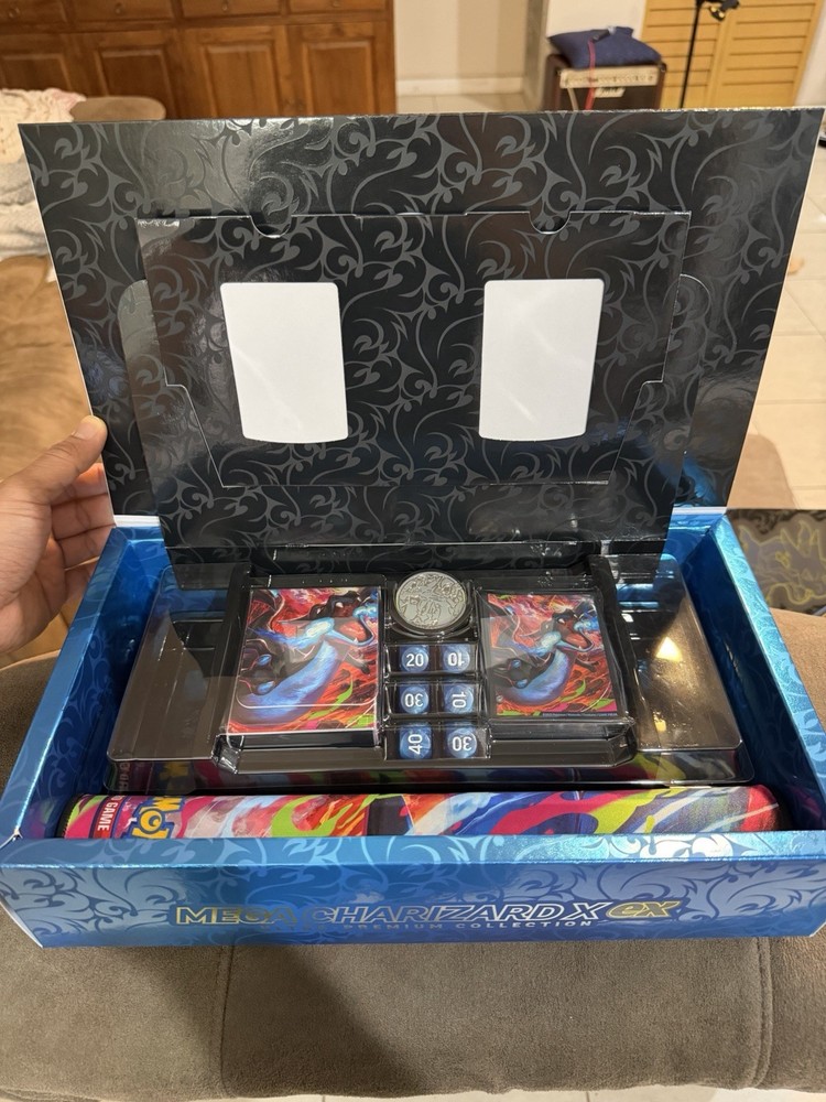 Pokemon Mega Charizard X UPC Ultra Premium Collection Playmat Sleeves Deck Dice