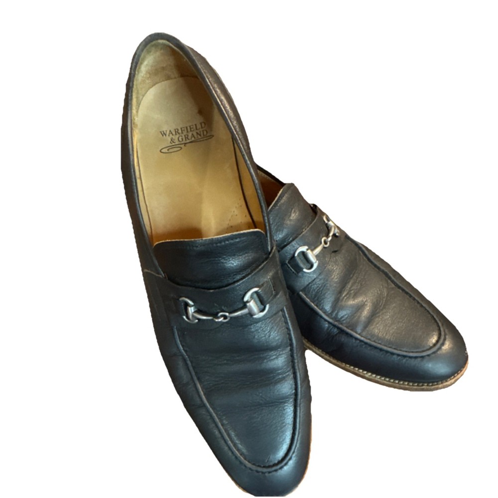 Warfield & Grand Mark Men's Loafer Dress Shoes, Size 12,Black Leather, Metal B…