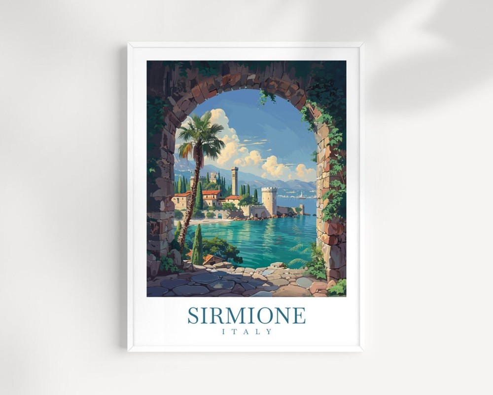 Sirmione Travel Print Wall Art Italy Wall Hanging Home Decor Sirmione Gift Art