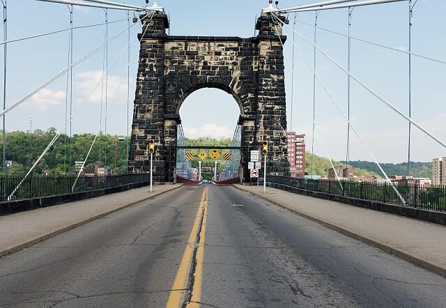 Wheeling West Virginia Wheeling Suspension Bridge Stone Arch Bridge 2015