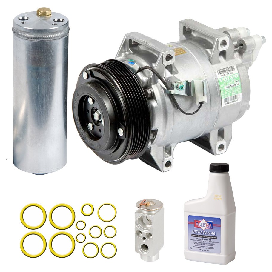 For Volvo S60 S80 & XC90 OEM AC Compressor w/ A/C Repair Kit DAC