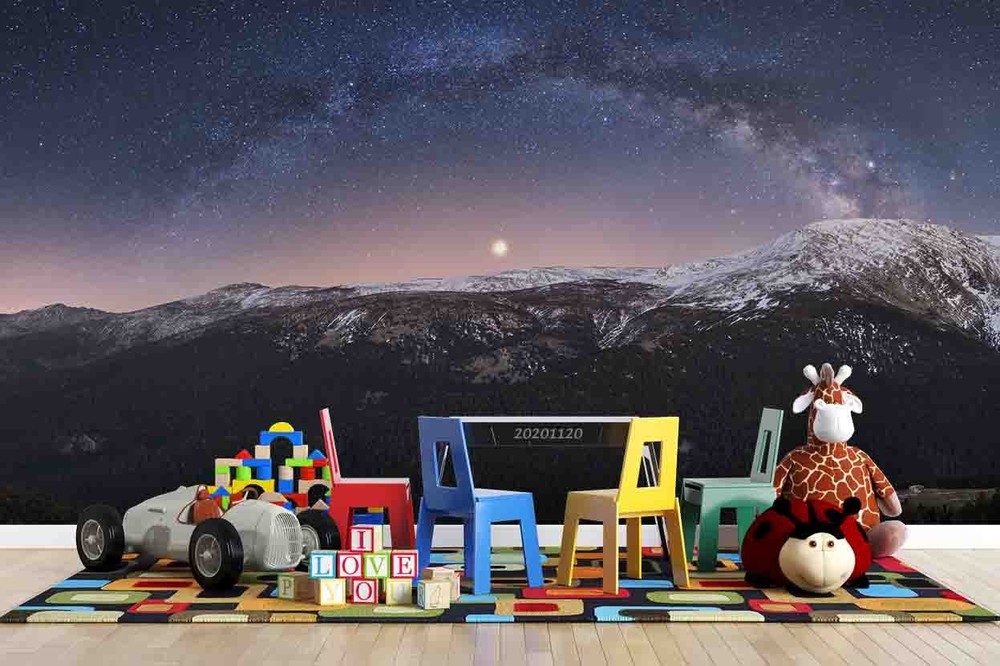 3D Starry Sky Mountains Night Scene Wall Murals Wallpaper Murals Wall Sticker