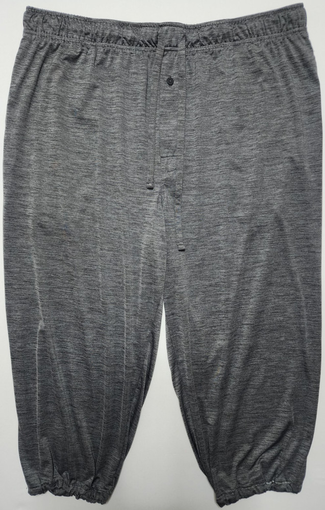 Fruit Of The Loom Mens 2XL Gray Above Ankle Cuffed Capri Pants Elastic Tie Waist
