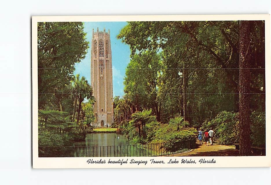 Postcard Singing Tower Mountain Lake Wales Sanctuary Florida USA North America