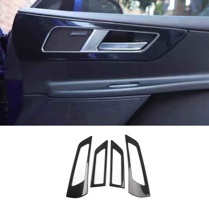 FIt For Jaguar XE 2016~2019 Inner Door Handle Lock Frame Carbon Fiber 4PCS Trim