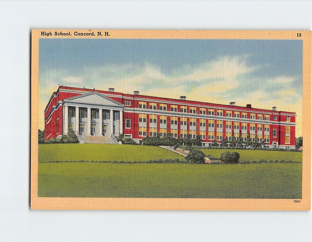 Postcard High School Concord New Hampshire USA