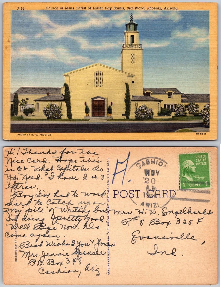 Church of Jesus Christ of Latter Day Saints Phoenix AZ Postcard