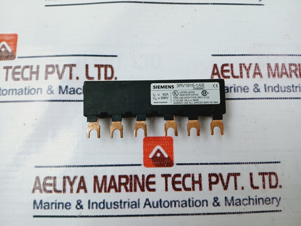 Siemens 3rv1915-1ab 3 Phase Busbar 63a 690v
